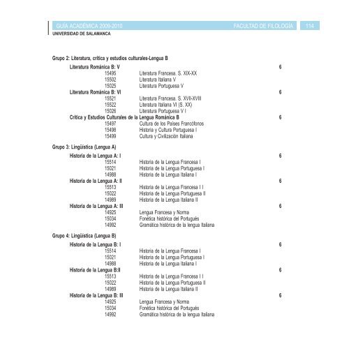 Guia Academica - Facultad de Filología - Universidad de Salamanca