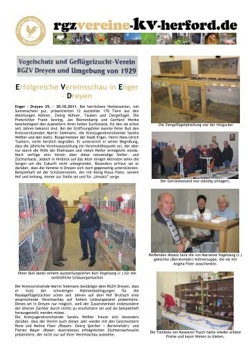 Erfolgreiche Vereinsschau in Enger – Dreyen - RGZVereine-KV ...