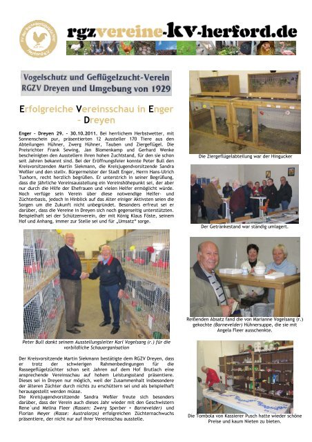 Erfolgreiche Vereinsschau in Enger – Dreyen - RGZVereine-KV ...