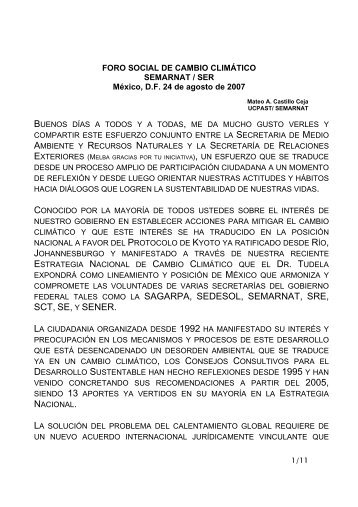 Discurso de Mateo Castillo Ceja - Portal de Participación Social de ...