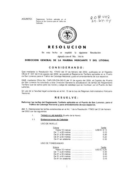 resolución - DIRNEA Dirección Nacional de los Espacios Acuáticos