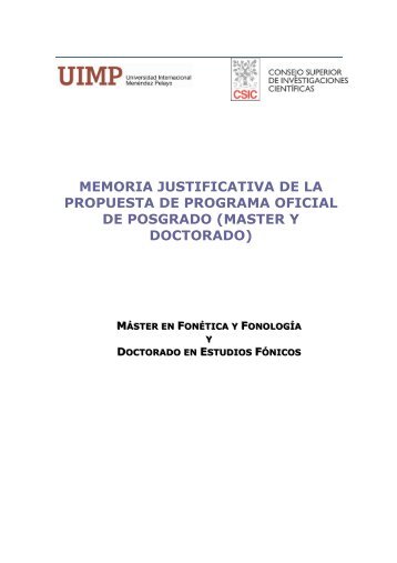 Memoria del título - Universidad Internacional Menéndez Pelayo