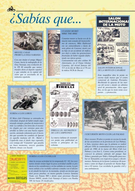 ¿Sabías que... - Club de Motos Clásicas y Antiguas de Gran Canaria