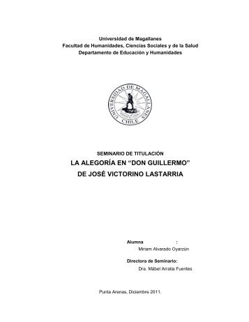 la alegoría en “don guillermo” de josé victorino lastarria