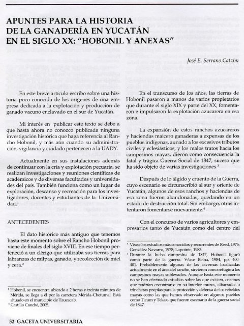 apuntes para la historia de la ganadería en yucatán en el siglo xx