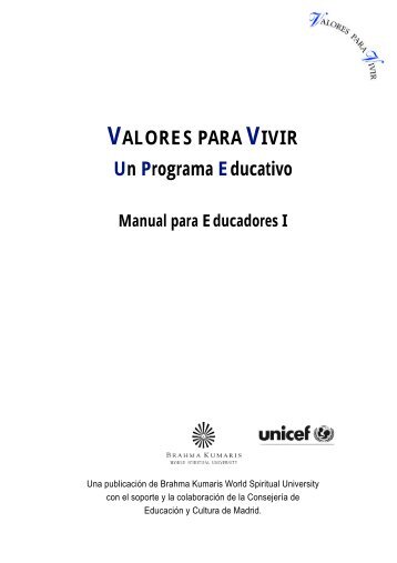 VALORES PARA VIVIR Un Programa Educativo - Centro del ...