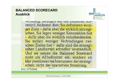 BALANCED SCORECARD Agenda - RheinAhrCampus