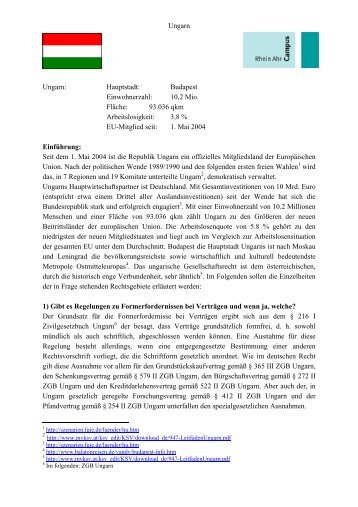 Kurzreferat: Rechtssystem Ungarn - RheinAhrCampus