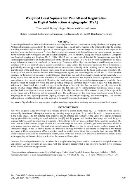 Weighted Least Squares for Point-Based ... - RheinAhrCampus