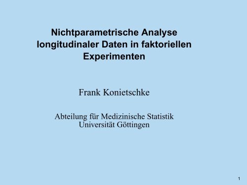 Nichtparametrische Analyse longitudinaler ... - RheinAhrCampus