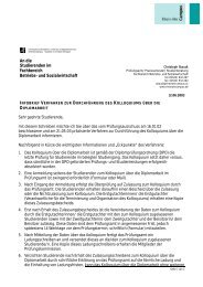 Infobrief Kolloquium über die Diplomarbeit