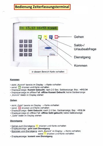Bedienung Zeiterfassungsterminal - RheinAhrCampus