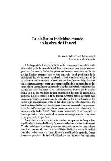 La dialectica individuo-mundo en la obra de Husserl - UNED