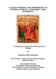 la iglesia ortodoxa - St. Stephen Harding Theological College and ...