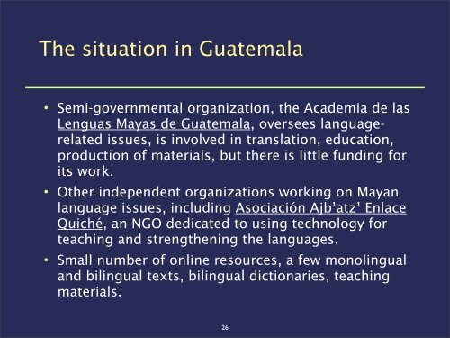 Computational Linguistics and Mayan Languages - Indiana University