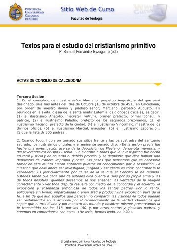 Actas del Concilio de Calcedonia - Curso - Pontificia Universidad ...