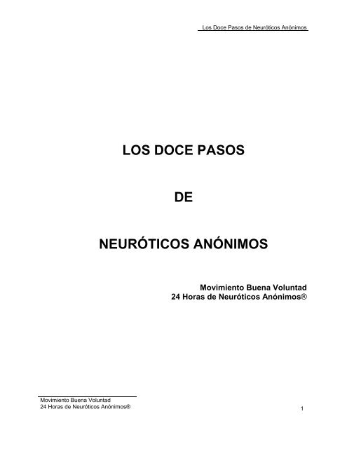 Los Doce Pasos De Neuroticos Anonimos