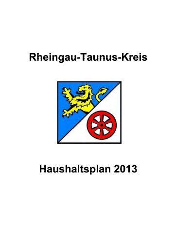 Haushaltsplan 2013 (PDF) - Rheingau - Taunus - Kreis
