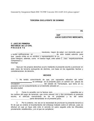 TERCERIA EXCLUYENTE DE DOMINIO
