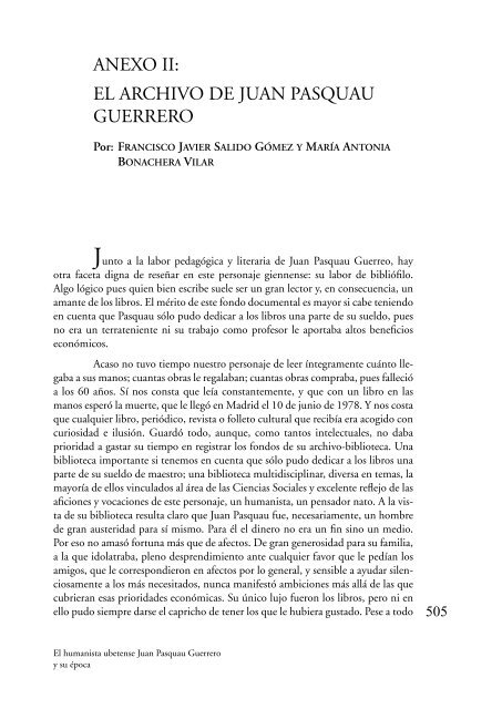 El Humanista ubetense Juan Pasquau Guerrero y su época