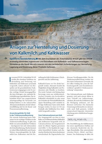 Anlagen zur Herstellung und Dosierung von Kalkmilch ... - Rheinkalk