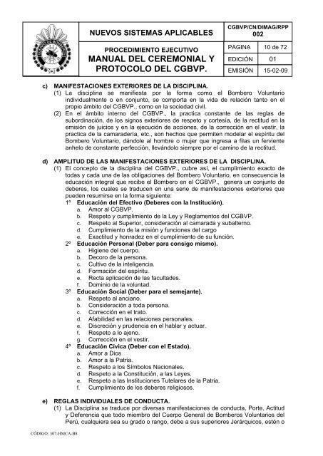 Manual del Ceremonial y Protocolo - Cuerpo General de Bomberos ...