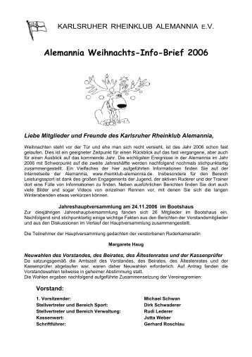 Infobrief 12/2006 - Karlsruher Rheinklub Alemannia eV