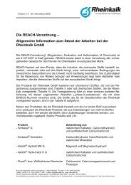 Die REACH-Verordnung – Allgemeine Information zum ... - Rheinkalk