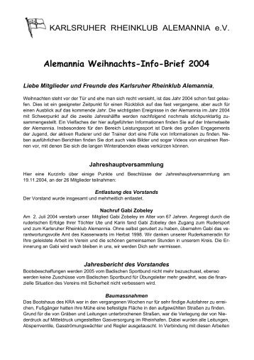 Infobrief 12/2004 - Karlsruher Rheinklub Alemannia eV