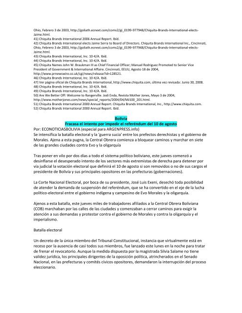 LECTURAS UNO DE AGOSTO DE 2008 - Insumisos