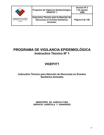 programa de vigilancia epidemiológica - Servicio Agrícola y Ganadero