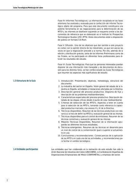 Guías Tecnológicas/Metalurgia del cobre - PRTR España
