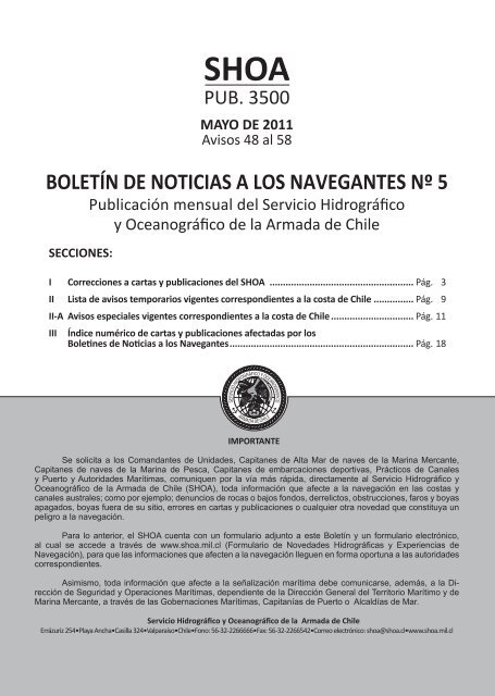 BOLETÍN DE NOTICIAS A LOS NAVEGANTES Nº 5 - Shoa