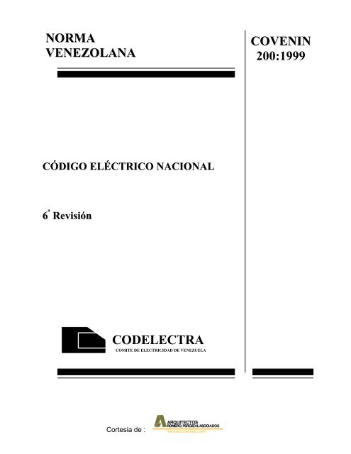 COVENIN 0200-1999 Código Eléctrico Nacional.pdf - Arquitectos RP