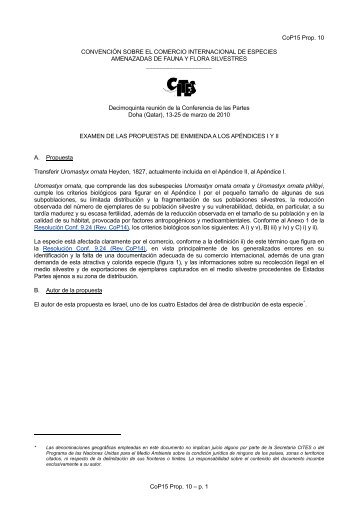 CoP15 Prop. 10 - Spanish - Cites