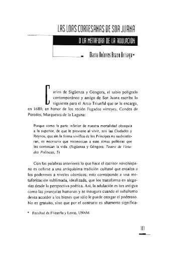 Las Loas cortesanas de Sor Juana o la metáfora de la adulación ...