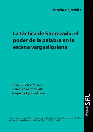 La táctica de Sherezada: el poder de la palabra en la escena ...