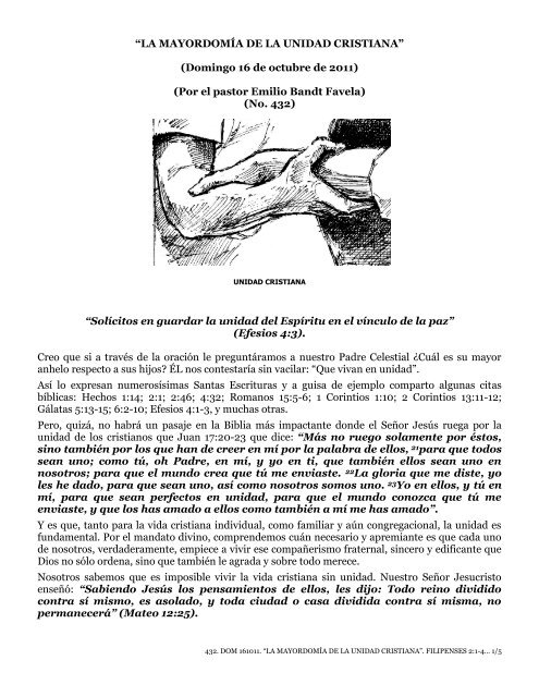 LA MAYORDOMÍA DE LA UNIDAD CRISTIANA - Primera Iglesia ... LA MAYORDOMÍA DE LA UNIDAD CRISTIANA - Primera Iglesia ...