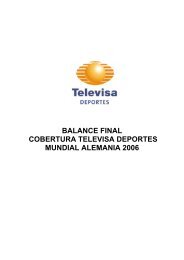 Balance Final de la cobertura Televisa Deportes - Esmas