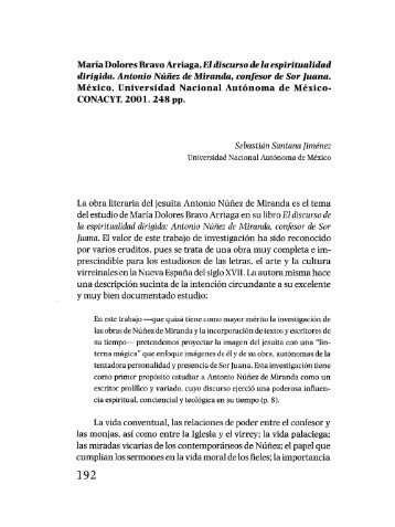 María Dolores Bravo Arriaga, El discurso de la espiritualidad ...