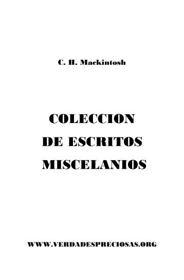 COLECCION DE ESCRITOS MISCELANIOS - Tesoros Cristianos