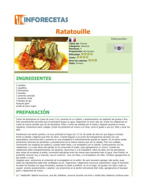 Ratatouille - Recetas de cocina