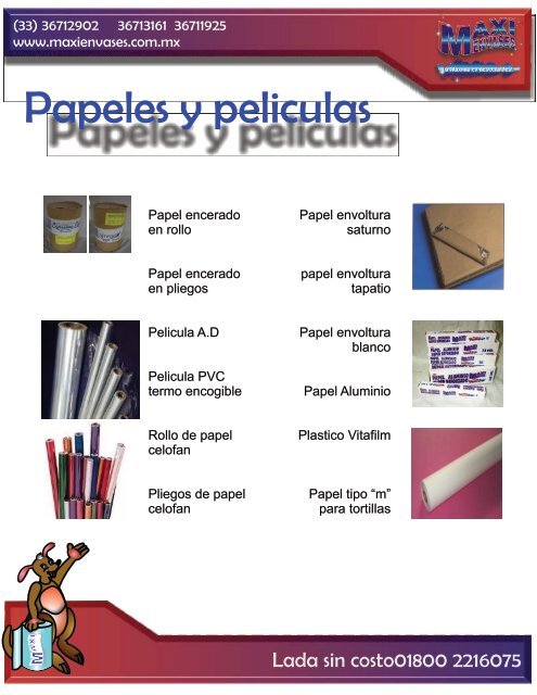 bajar catalogo de productos - Maxi Envases