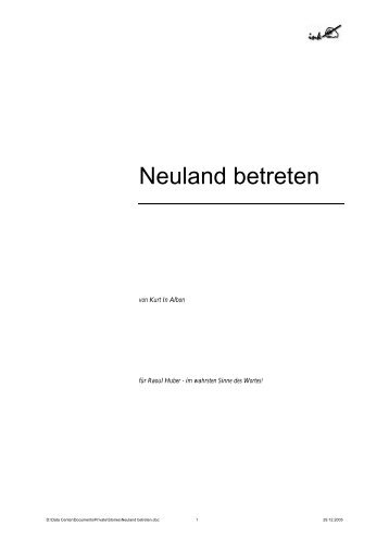 Neuland betreten (Kurzgeschichte)