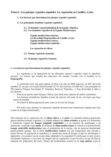 Tema 6.- Los paisajes vegetales españoles. La vegetación - ies adaja