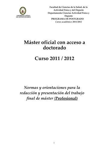 trabajo final de master gestión deportiva profesional - Universidad ...