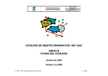 catálogo de objetos geográficos del igac anexo b fichas ... - CP IDEA