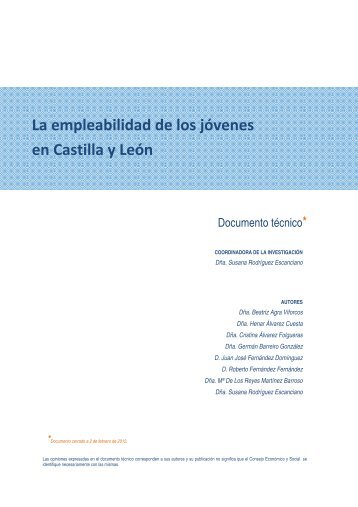 La empleabilidad de los jóvenes en Castilla y León - Consejo ...