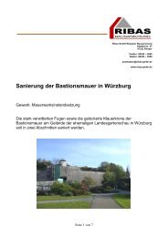 Sanierung Bastionsmauer Würzburg - RIBAS Bausanierung