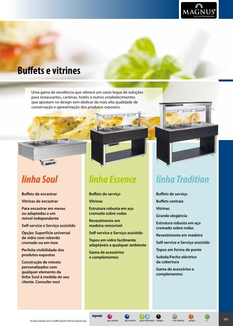 Buffets, vitrinas refrigeradas, vitrinas quentes, acessórios ...